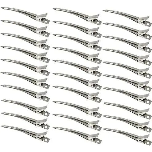 30 Packs Hair Clips, Duck Bill Clips, Hair Coloring, Hair Clips & Barrettes, 3.5 Inches Rustproof Metal   Clips with Holes for Hair Styling,