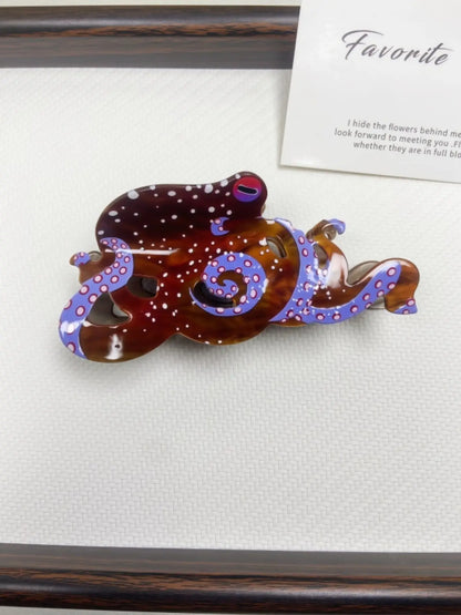 Cute Octopus Claw Clip, Novelty Strong-Hold Hair Accessory for Beach, Parties, and Daily Wear, Fun Ocean Animal Hair Clip for Women and Girls, Fun Hair Clips