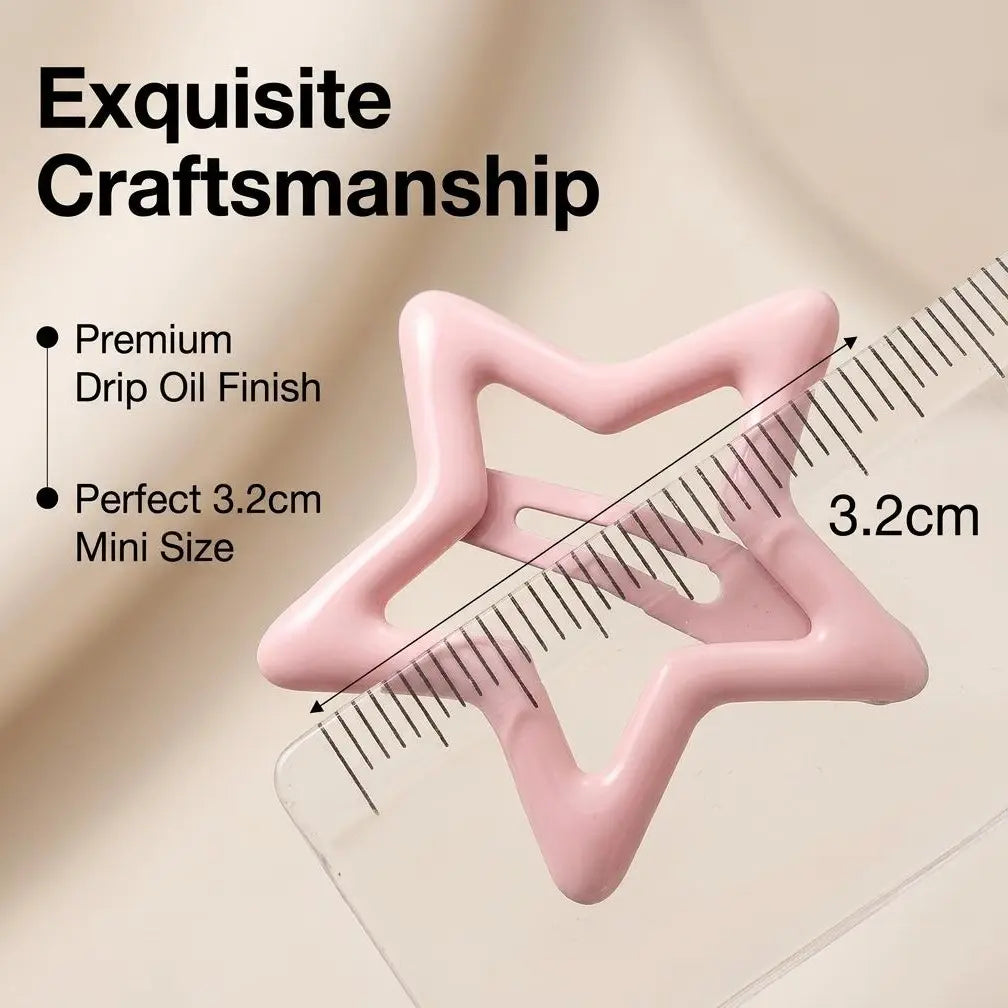 28pcs/48pcs/60pcs Candy Color Star Hair Clips, Cute Girl Hair Accessories, Non-Damaging, Suitable for All Seasons, Daily Use & Styling