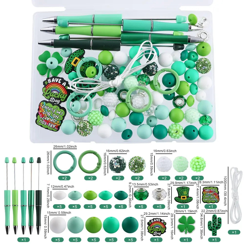 85 boxed DIY bead pens, Bead set, and silicone focal beads, silicone round beads, suitable for jewelry making, matching DIY bracelets, hanging ropes, bead pen accessories, DIY Craft Set, Jewelry Making Supplies, Beading Supplies