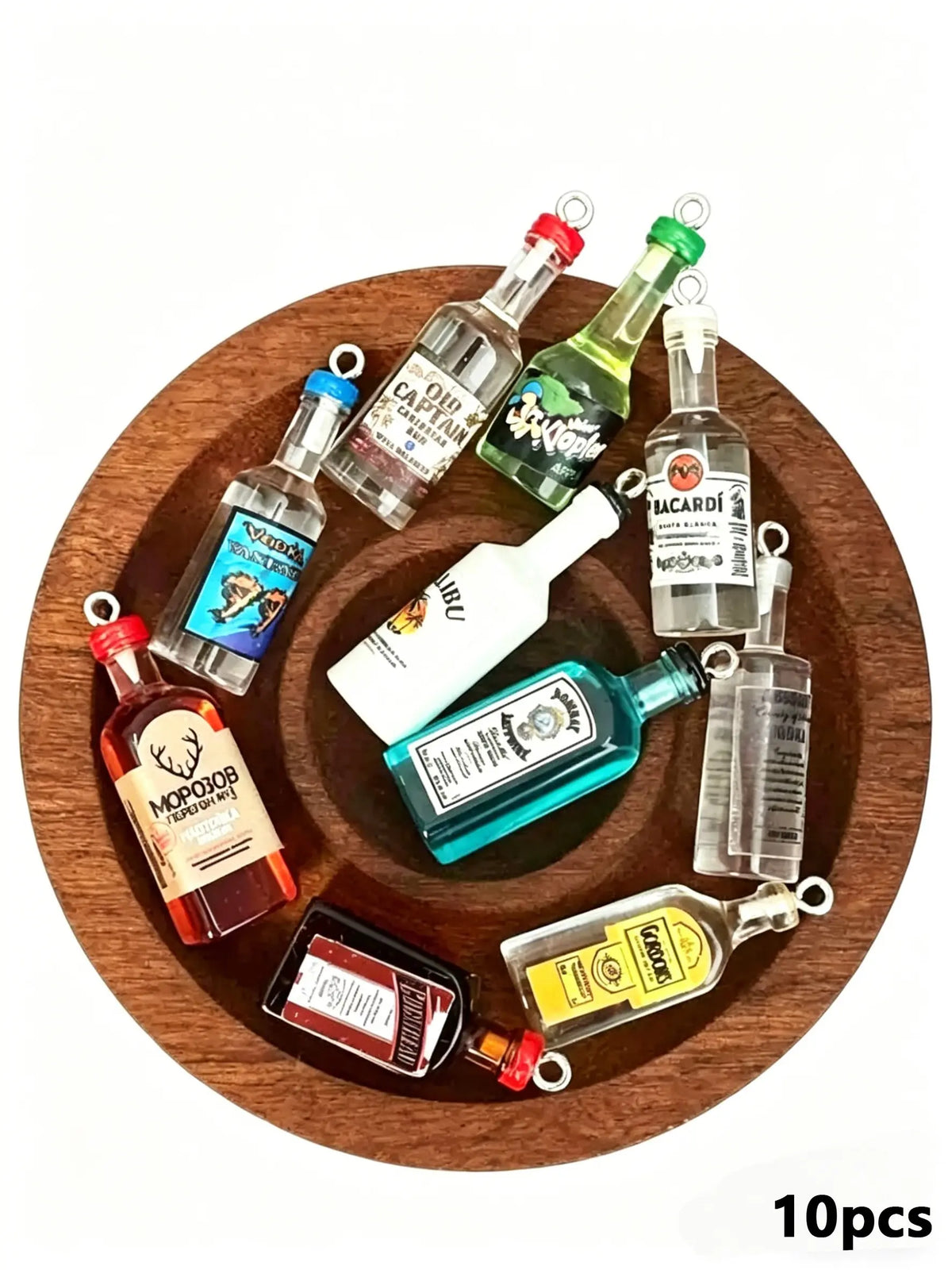 Mini Liquor Bottle Charms, Dangling Charms, Dangle Charms, 10Pcs 3D Resin DIY Pendants, Jewelry Making Supplies, Charms for Crafts, Ideal for DIY Earrings, Bracelets & Keychains, Perfect for Gifts, Festival Decor