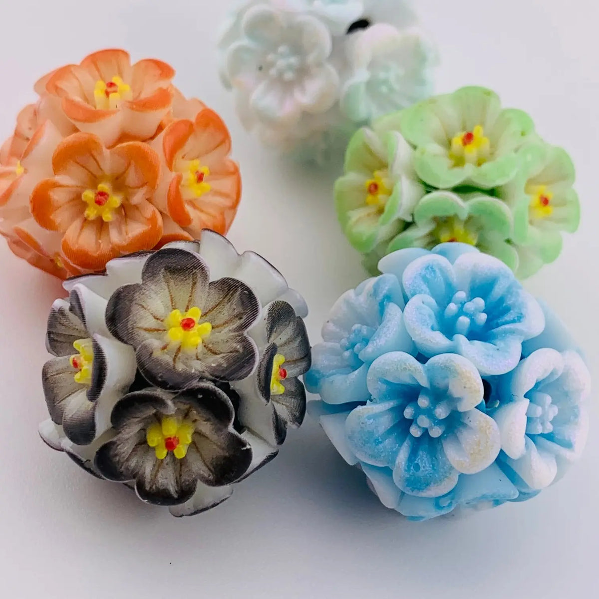 F11-Stunning Flower Beads Set - Handcrafted 20mm Beads for Pens & Key Chains - Unique Design with Glamorous Sparkle