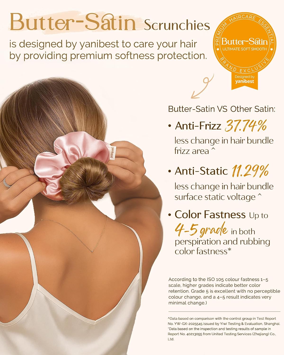 Yanibest 8 Pcs Satin Scrunchies - Silk Feeling Scrunchies Ponytail Holders