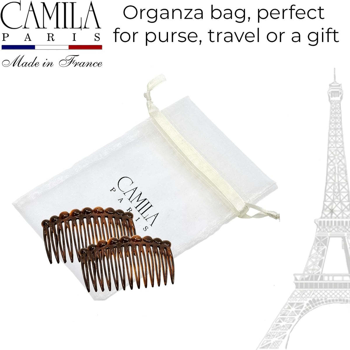 Camila Paris CP33/2 Hair Side Comb 2.75" Girl French Twist Hair Combs Clips