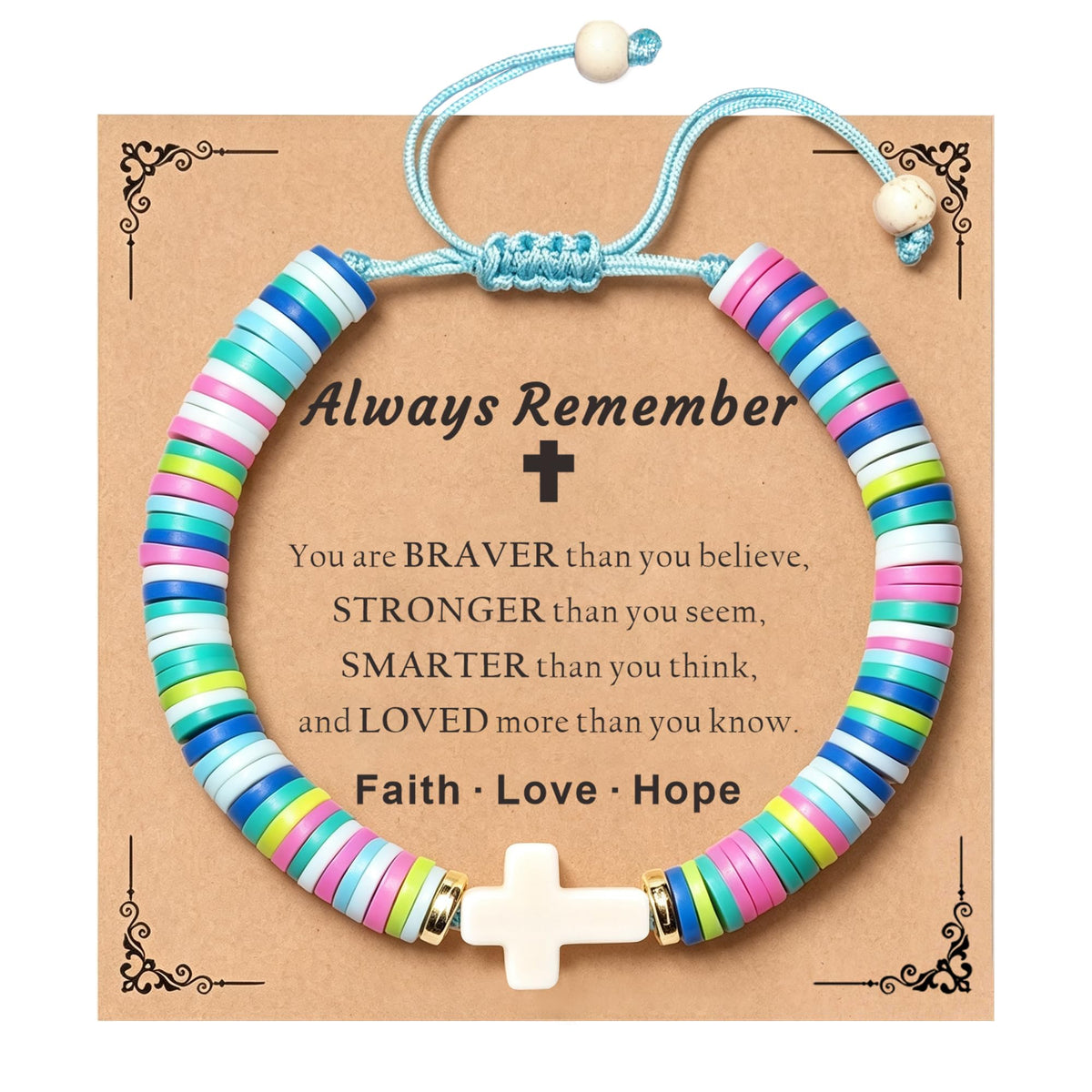 TAGOMEI Cross Bracelet Baptism Gifts for Girl Kids Women Christian Gifts