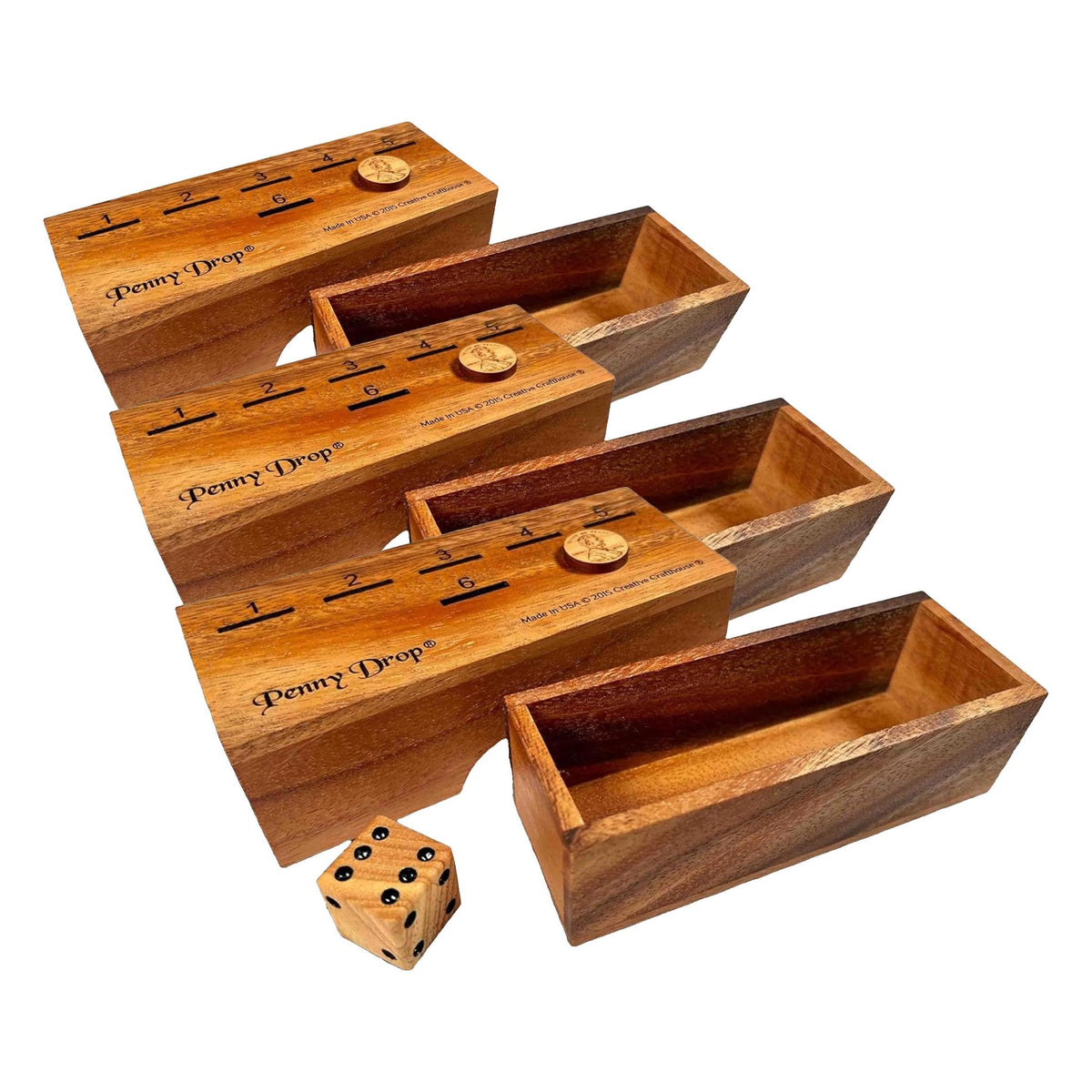 Creative Crafthouse Penny Drop Game – Travel Edition, Compact Dice Game for Family Fun, Made in USA