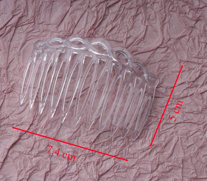 6 Pcs 11 Teeth Hair Side Combs 8.2 x 5.3 cm Tortoise Hairpin (Clear)