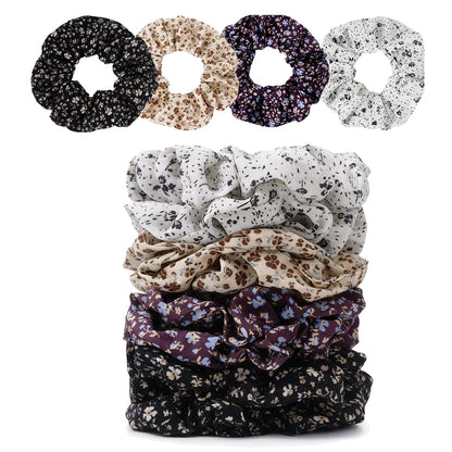 Satin Scrunchies for Women – 8PCS Black Silk Hair Ties – No Crease, Frizz-Free, Gentle Elastic Hair Bands for Thick & Thin Hair, Soft & Stylish Hair Accessories Gifts