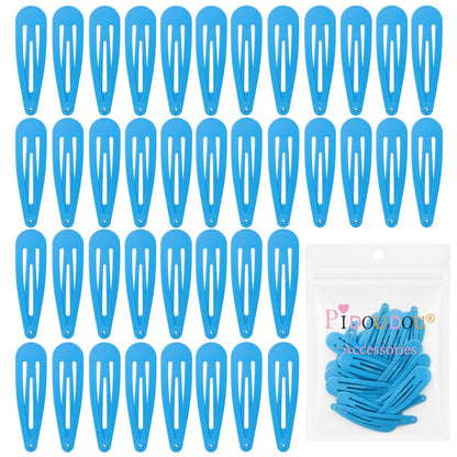 40 Pack Black 2 Inch Barrettes Women Metal Snap Hair Clips Accessories