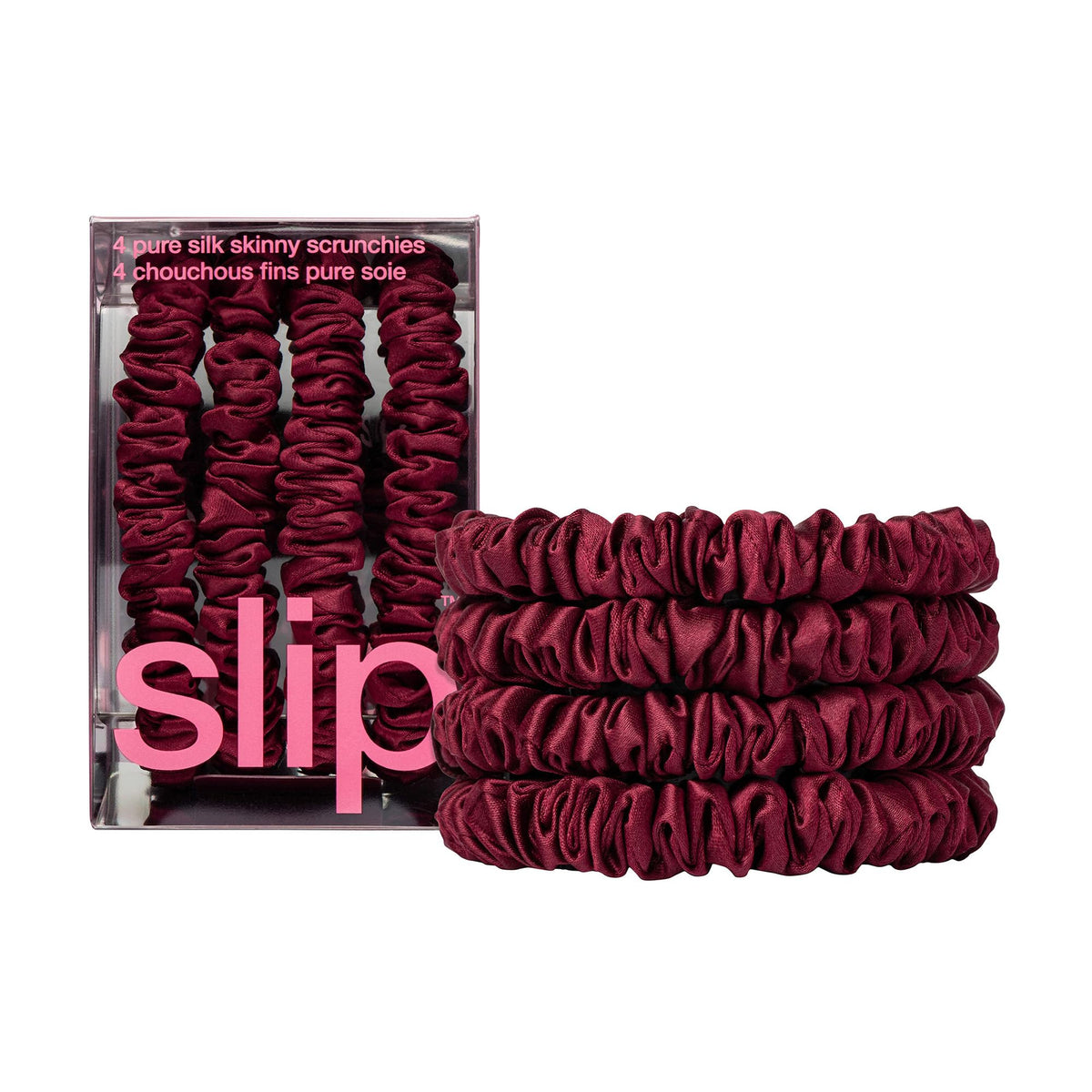 Slip Silk Hair Ties, Blonde Skinny Scrunchies, Set of 4 | Anti-Damage