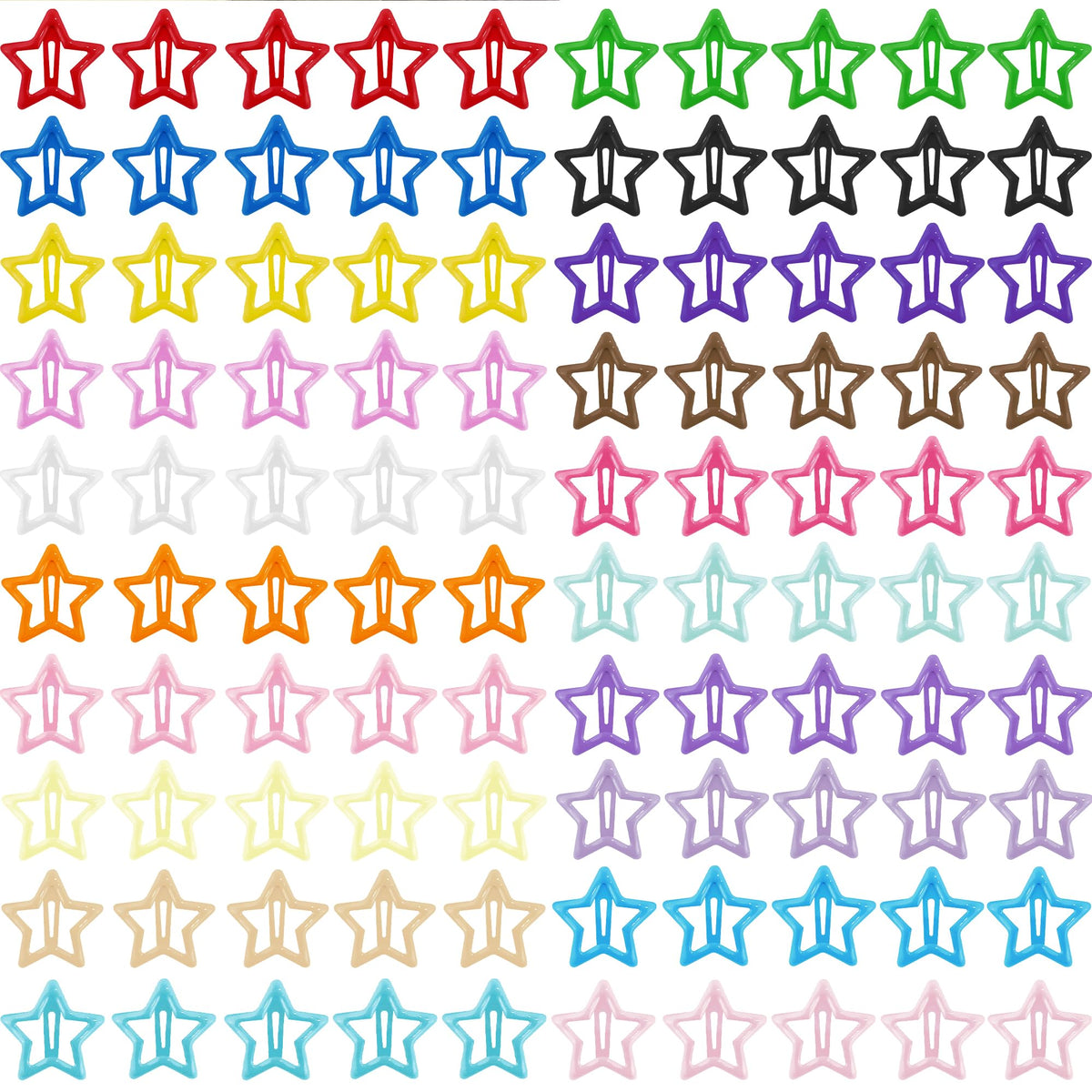 Star Hair Clips 2000s Y2K Snap Hair Barrettes Non Slip Star Hair Accessories Silver Metal Hair Clips for Girls Women -15 PCS 1.57"