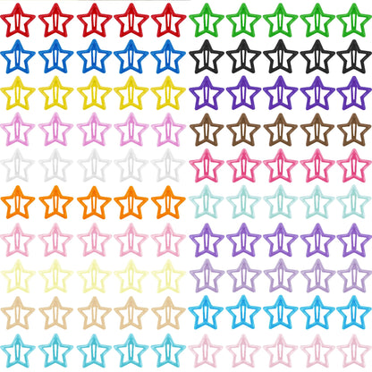 Star Hair Clips 2000s Y2K Snap Hair Barrettes Non Slip Star Hair Accessories Silver Metal Hair Clips for Girls Women -15 PCS 1.57"