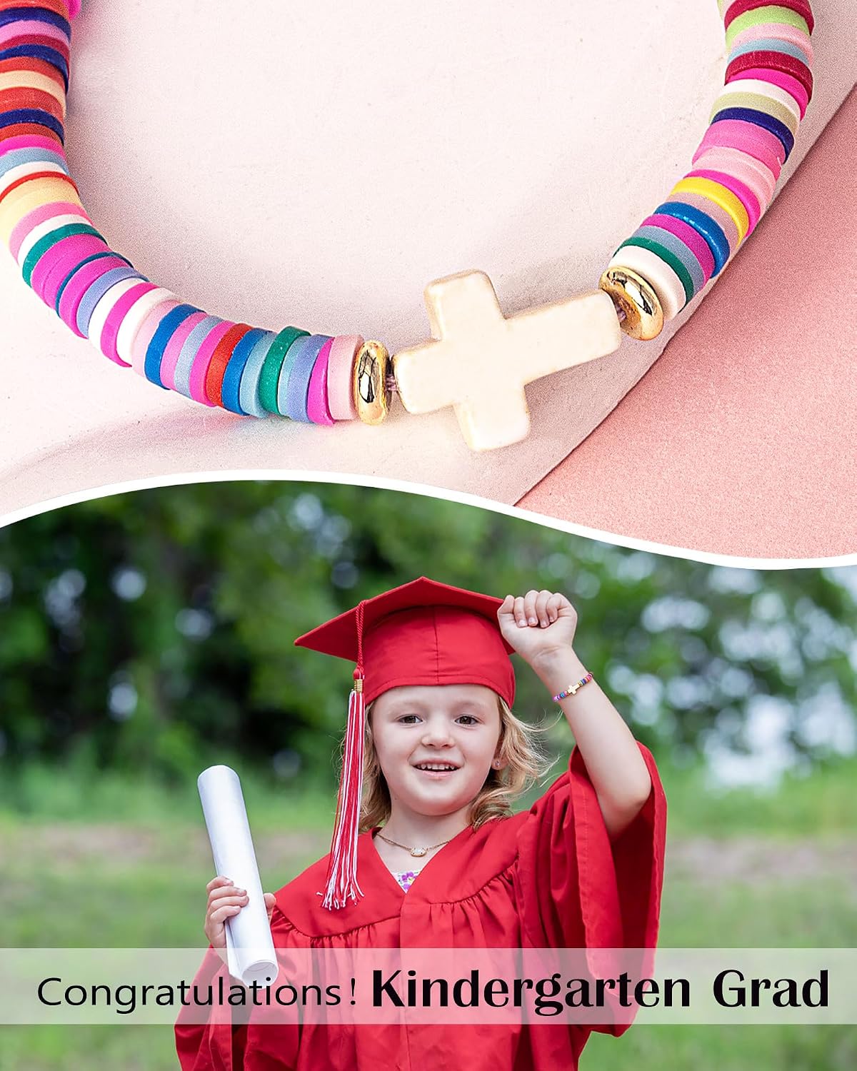 TAGOMEI Cross Bracelet Baptism Gifts for Girl Kids Women Christian Gifts