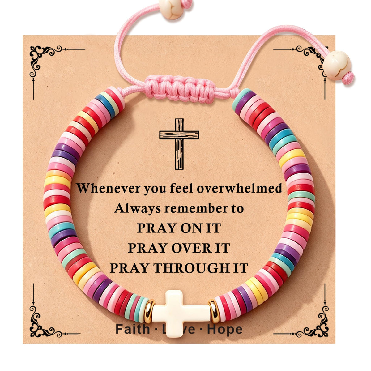 TAGOMEI Cross Bracelet Baptism Gifts for Girl Kids Women Christian Gifts