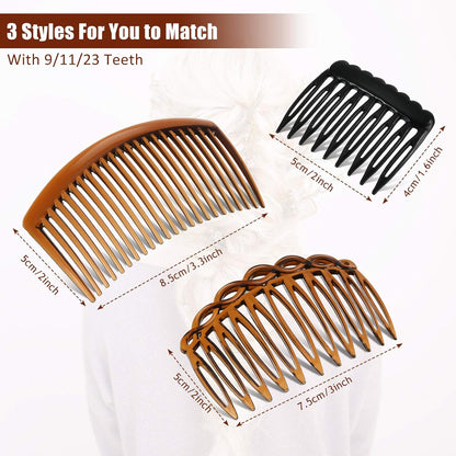 Chuangdi 24 Pcs Hair Side Combs,9 Teeth Side, 11 Teeth Side, 23 Teeth Side