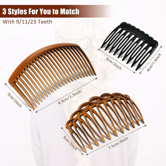 Chuangdi 24 Pcs Hair Side Combs,9 Teeth Side, 11 Teeth Side, 23 Teeth Side