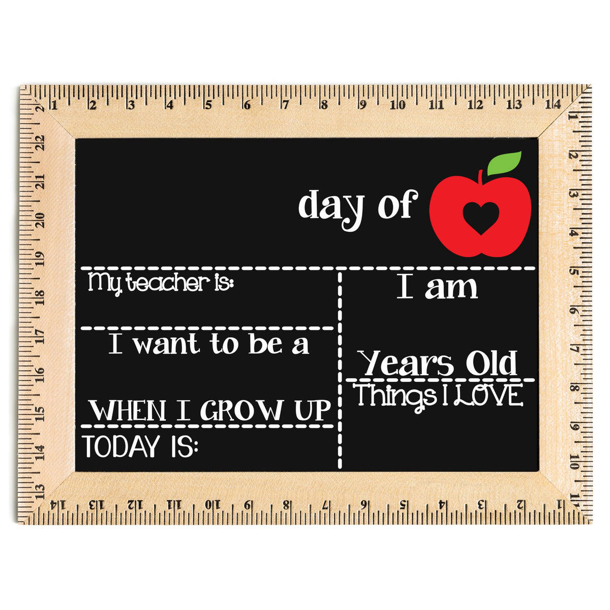 Bloom Owl First Day of School Chalkboard Sign - 11.5"x15" Reusable Back to School Photo Prop with Wooden Ruler Frame for Preschool, Kindergarten, and Beyond (Green Crayon)
