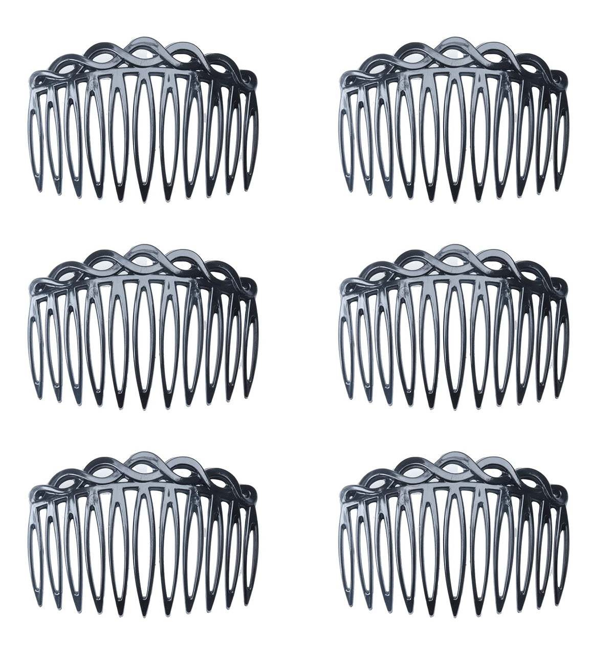 6 Pcs 11 Teeth Hair Side Combs 8.2 x 5.3 cm Tortoise Hairpin (Clear)