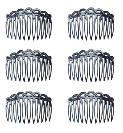 6 Pcs 11 Teeth Hair Side Combs 8.2 x 5.3 cm Tortoise Hairpin (Clear)