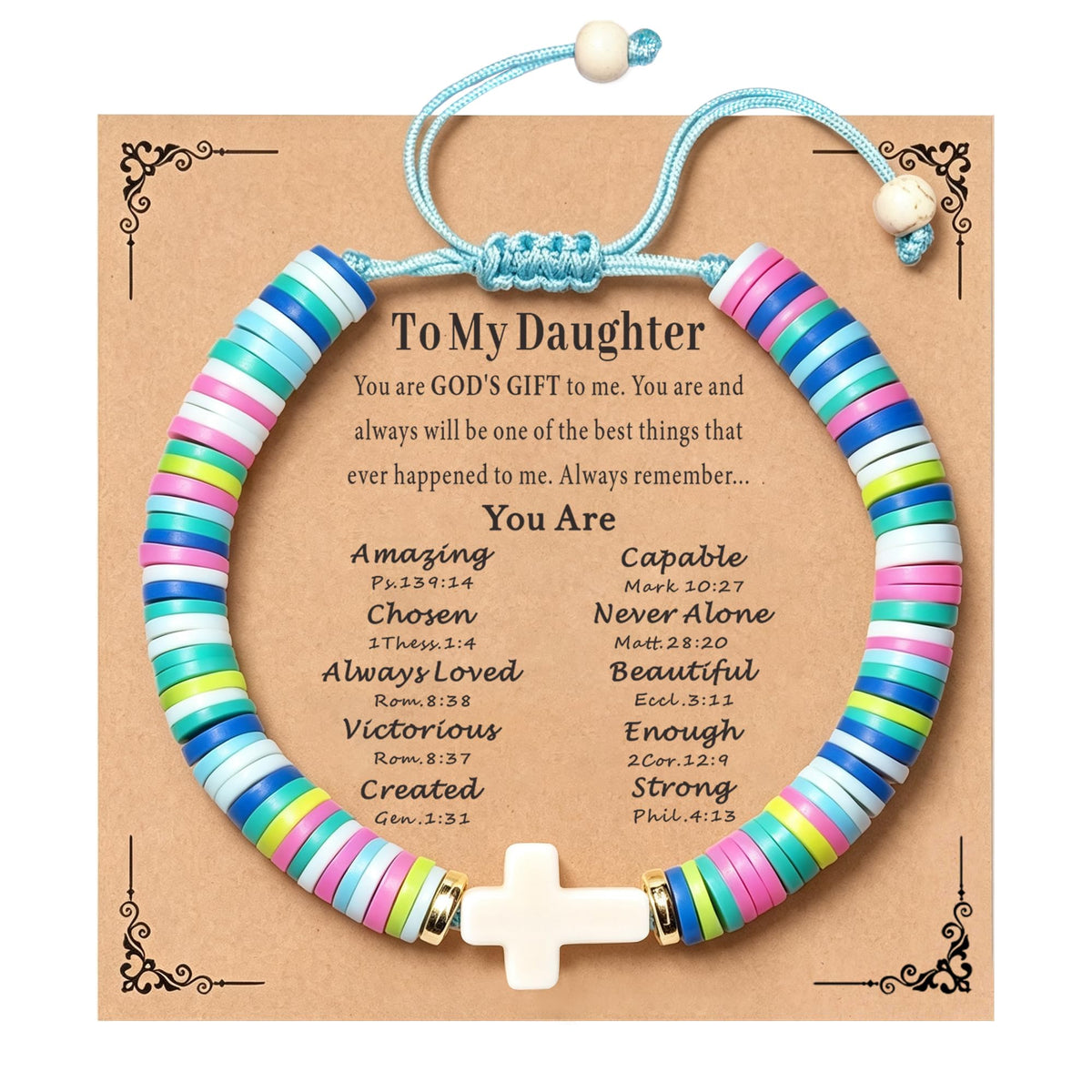 TAGOMEI Cross Bracelet Baptism Gifts for Girl Kids Women Christian Gifts