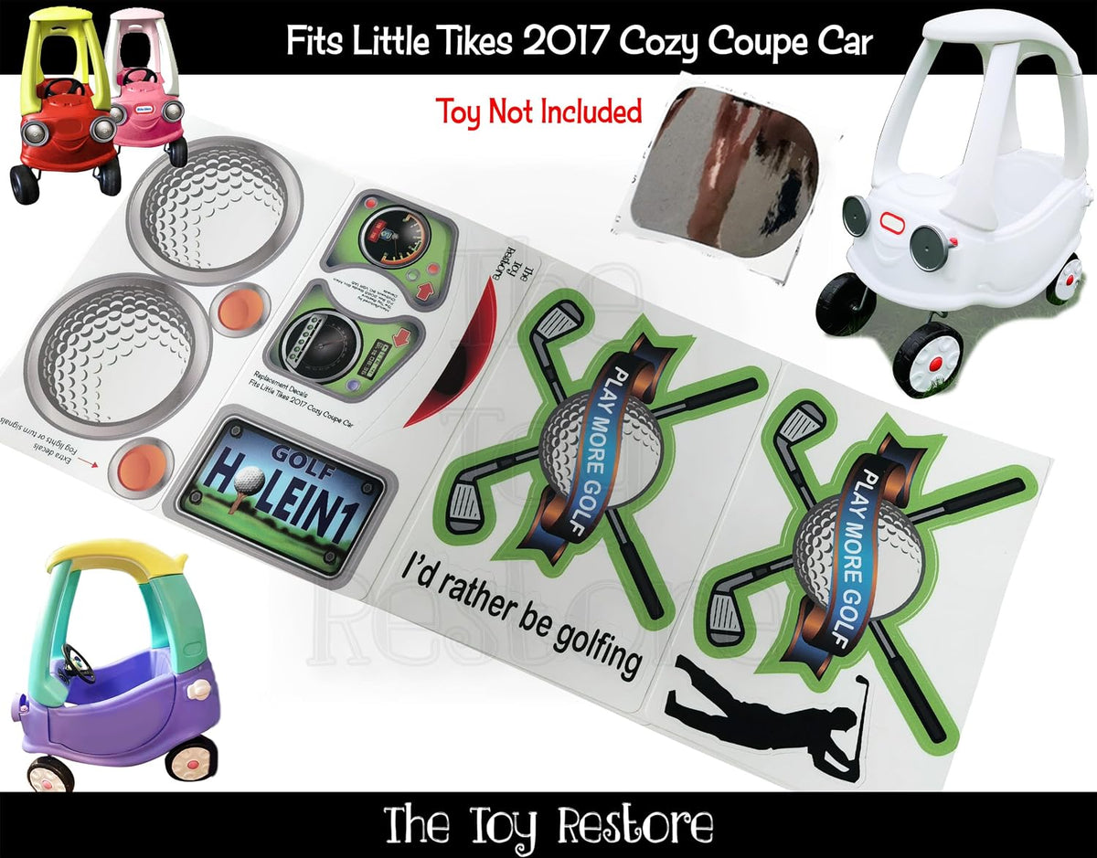 Toy Restore Replacement Stickers Fits Little Tikes 2017 Cozy Coupe Car Golf Cart