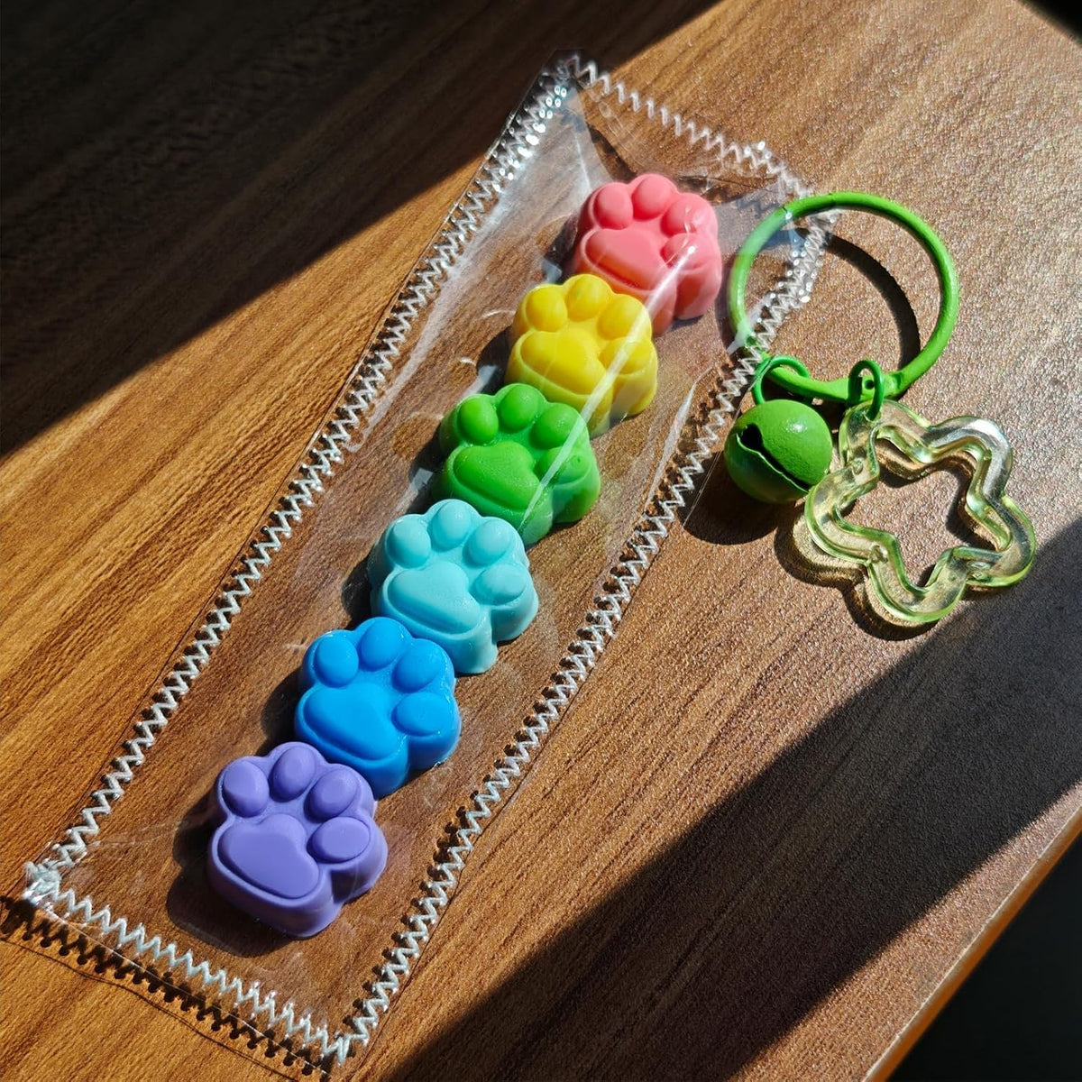 Handmade Rainbow Cat Paw Taba Squishy - Mini Bag Charm Fidget Toy (Cat Paw)