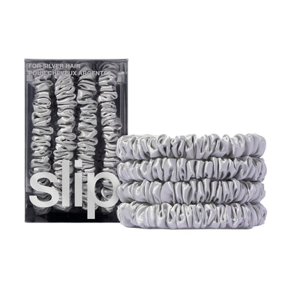 Slip Silk Hair Ties, Blonde Skinny Scrunchies, Set of 4 | Anti-Damage