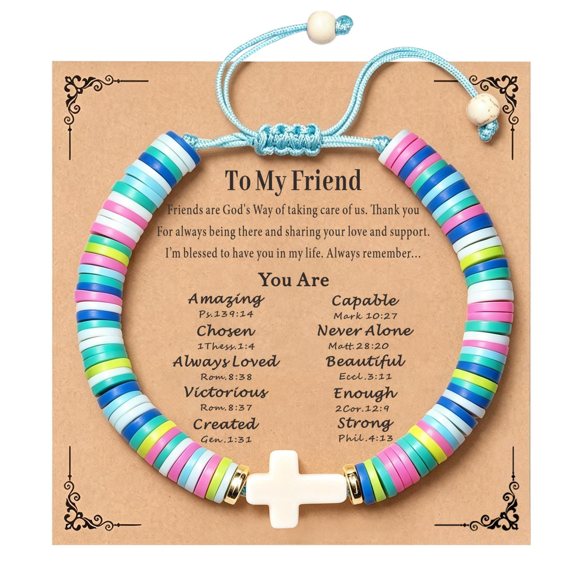 TAGOMEI Cross Bracelet Baptism Gifts for Girl Kids Women Christian Gifts