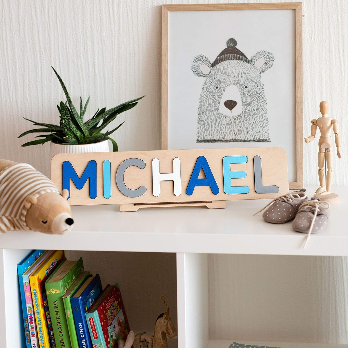 Personalized Wooden Name Puzzle for Kids with Extra-Large Letters Personalized Baby Name Puzzle for Toddlers Personalized Baby Gifts First Birthday Gift Wooden Puzzles Custom Toddler Learning