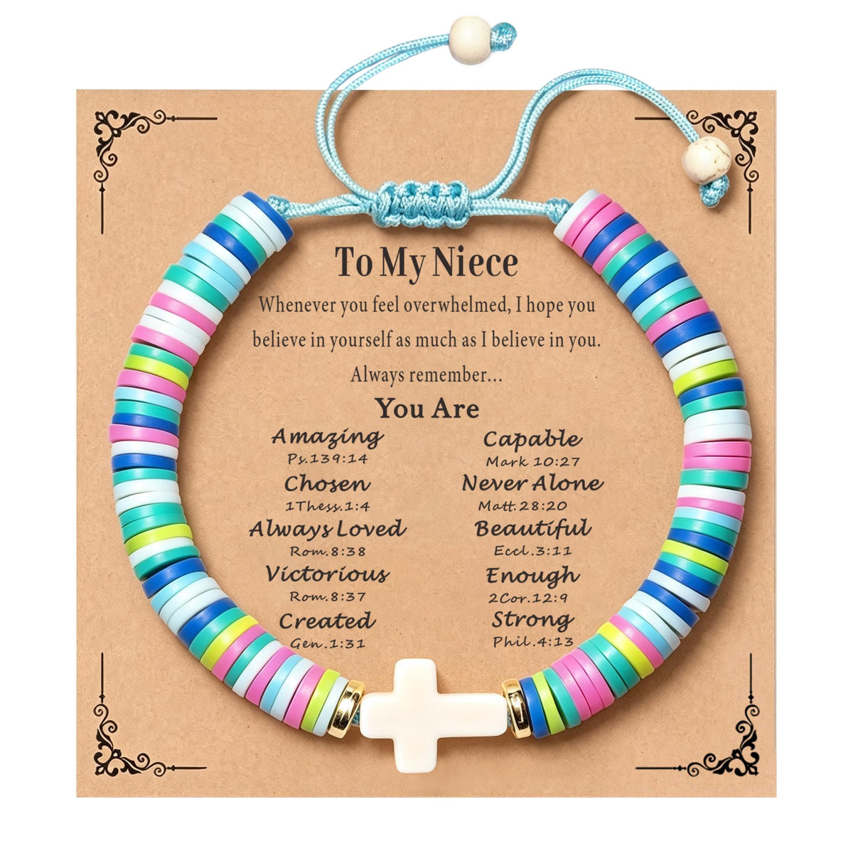 TAGOMEI Cross Bracelet Baptism Gifts for Girl Kids Women Christian Gifts