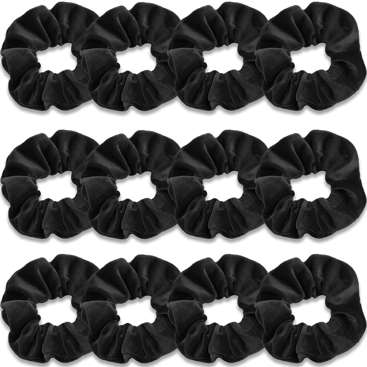 IVARYSS Scrunchies for Women, 12 Pcs Neutral Velvet Scrunchies for Hair, Classic Elastic Thick Scrunchy Hair Bands Ties, Soft Ropes Ponytail Holder Hair Accessories