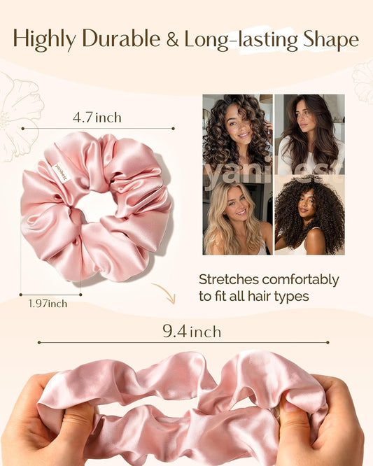 Yanibest 8 Pcs Satin Scrunchies - Silk Feeling Scrunchies Ponytail Holders