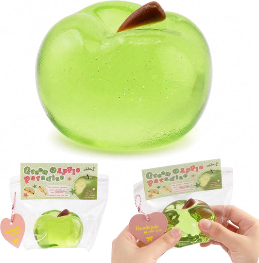 Sticky Apple Taba Clear Squishy Toy, Non-Toxic Silicone Stress Fidget Toy