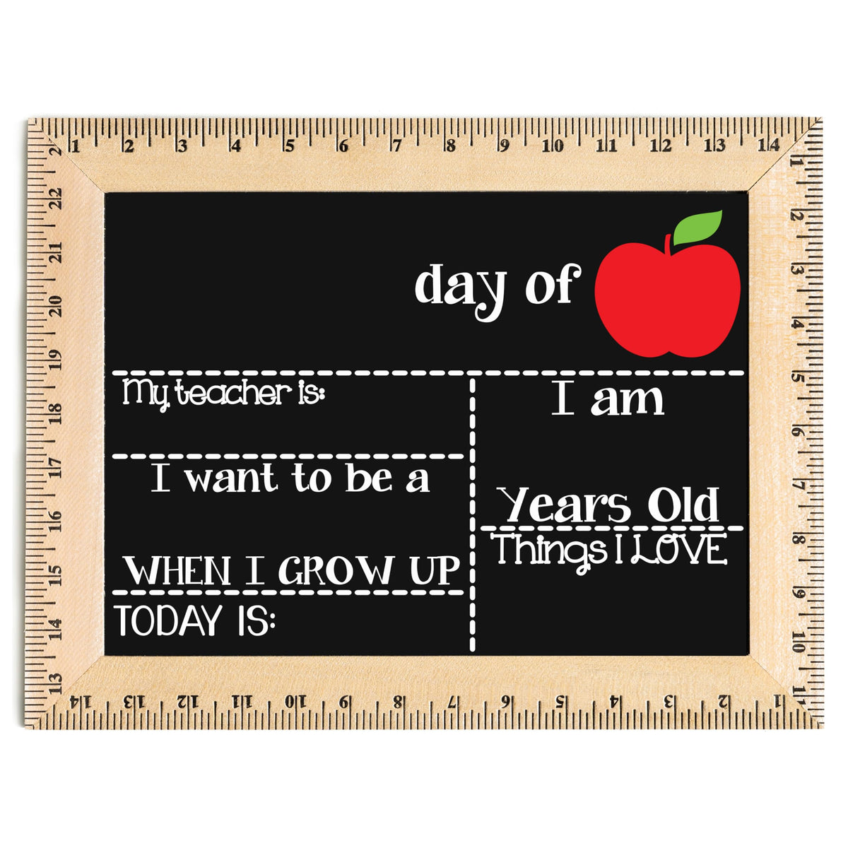 Bloom Owl First Day of School Chalkboard Sign - 11.5"x15" Reusable Back to School Photo Prop with Wooden Ruler Frame for Preschool, Kindergarten, and Beyond (Green Crayon)