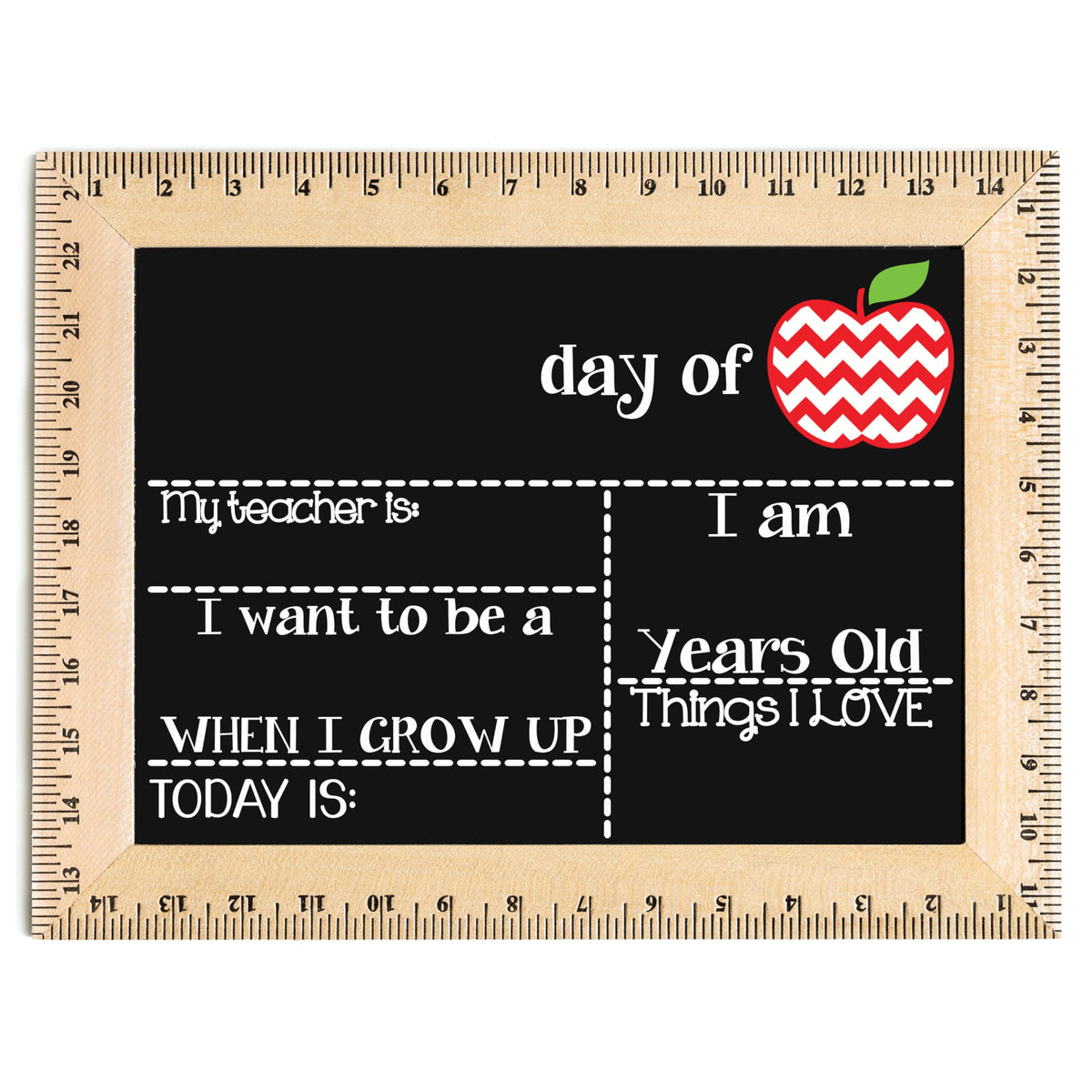 Bloom Owl First Day of School Chalkboard Sign - 11.5"x15" Reusable Back to School Photo Prop with Wooden Ruler Frame for Preschool, Kindergarten, and Beyond (Green Crayon)
