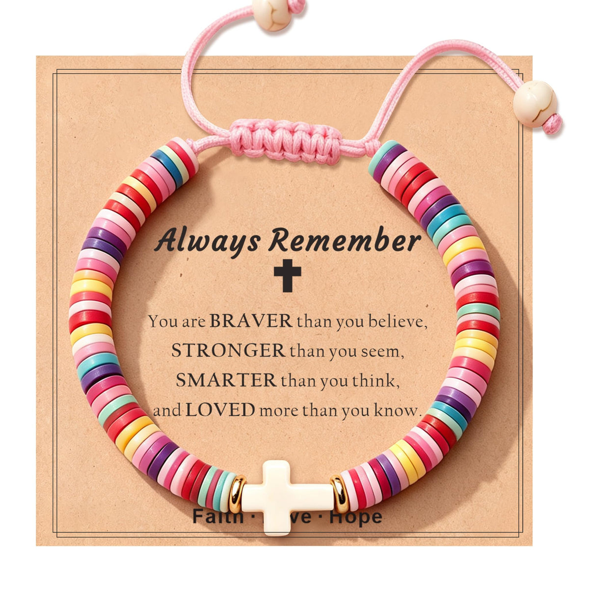 TAGOMEI Cross Bracelet Baptism Gifts for Girl Kids Women Christian Gifts