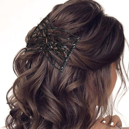 6 Pieces Magic Hair Comb Elastic Beaded Hair Clips Women Stretchy Bride Double Slides Hairpins Combs for Women Ladies Girls DIY Hair Styling Accessories