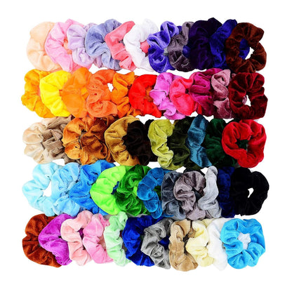 Chloven 45 Pcs Velvet Hair Scrunchies Elastics Hair Bands for Women Girls