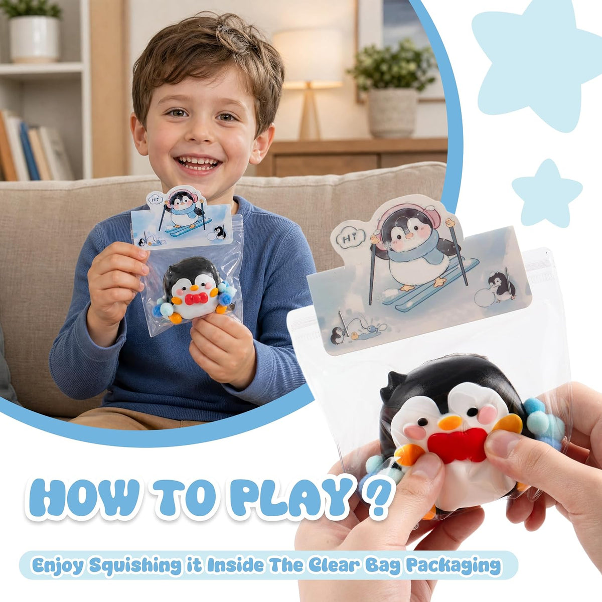 Original Taba Penguin Squishy Silicone Sticky Squeeze Fidget Sensory Toy