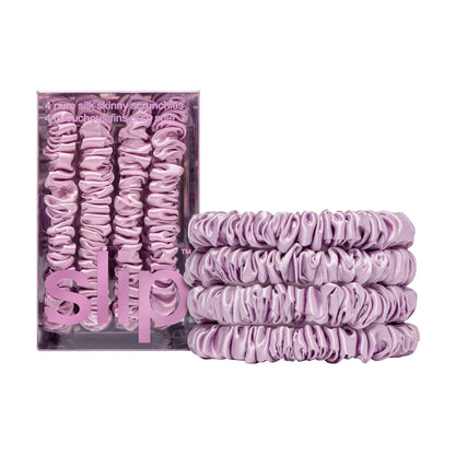 Slip Silk Hair Ties, Blonde Skinny Scrunchies, Set of 4 | Anti-Damage