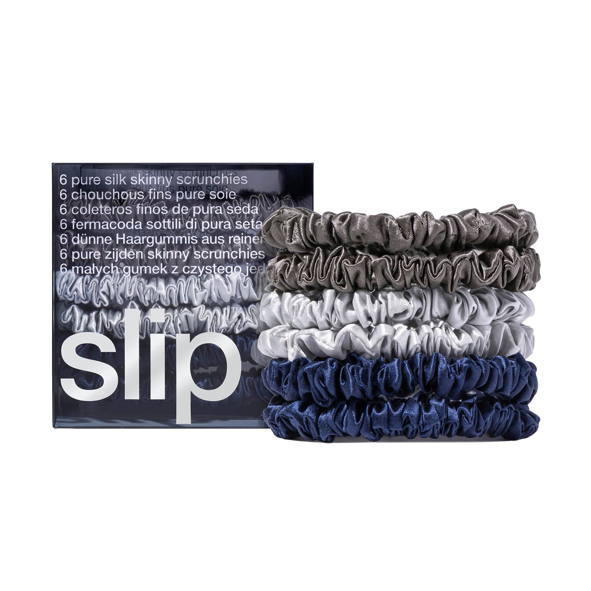 Slip Silk Hair Ties, Blonde Skinny Scrunchies, Set of 4 | Anti-Damage