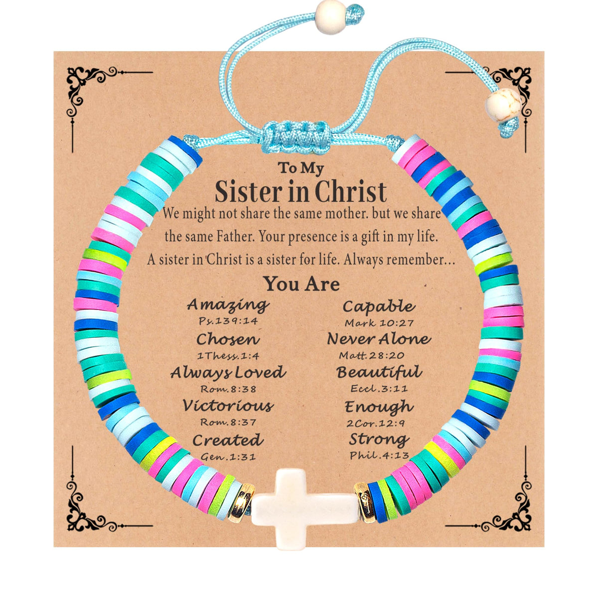 TAGOMEI Cross Bracelet Baptism Gifts for Girl Kids Women Christian Gifts