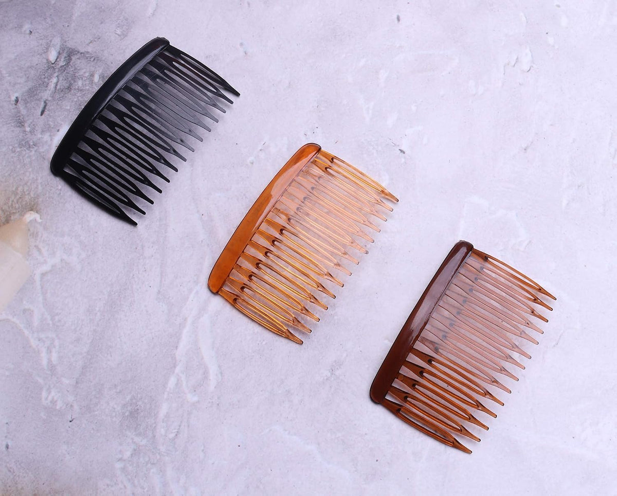 6 Pcs 14 Teeth Hair Side Comb Transparent Twist French Vintage Style Hair Clips Pins Accessories for Women Girls Bridal Wedding Veil Fine Hair