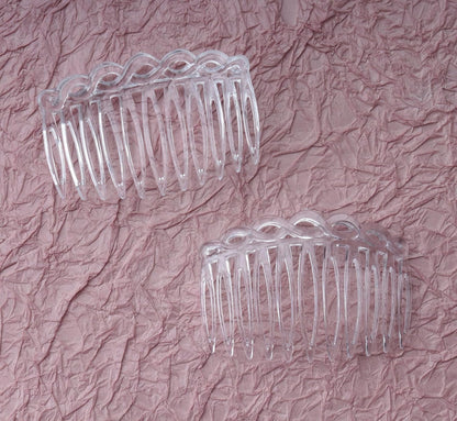 6 Pcs 11 Teeth Hair Side Combs 8.2 x 5.3 cm Tortoise Hairpin (Clear)