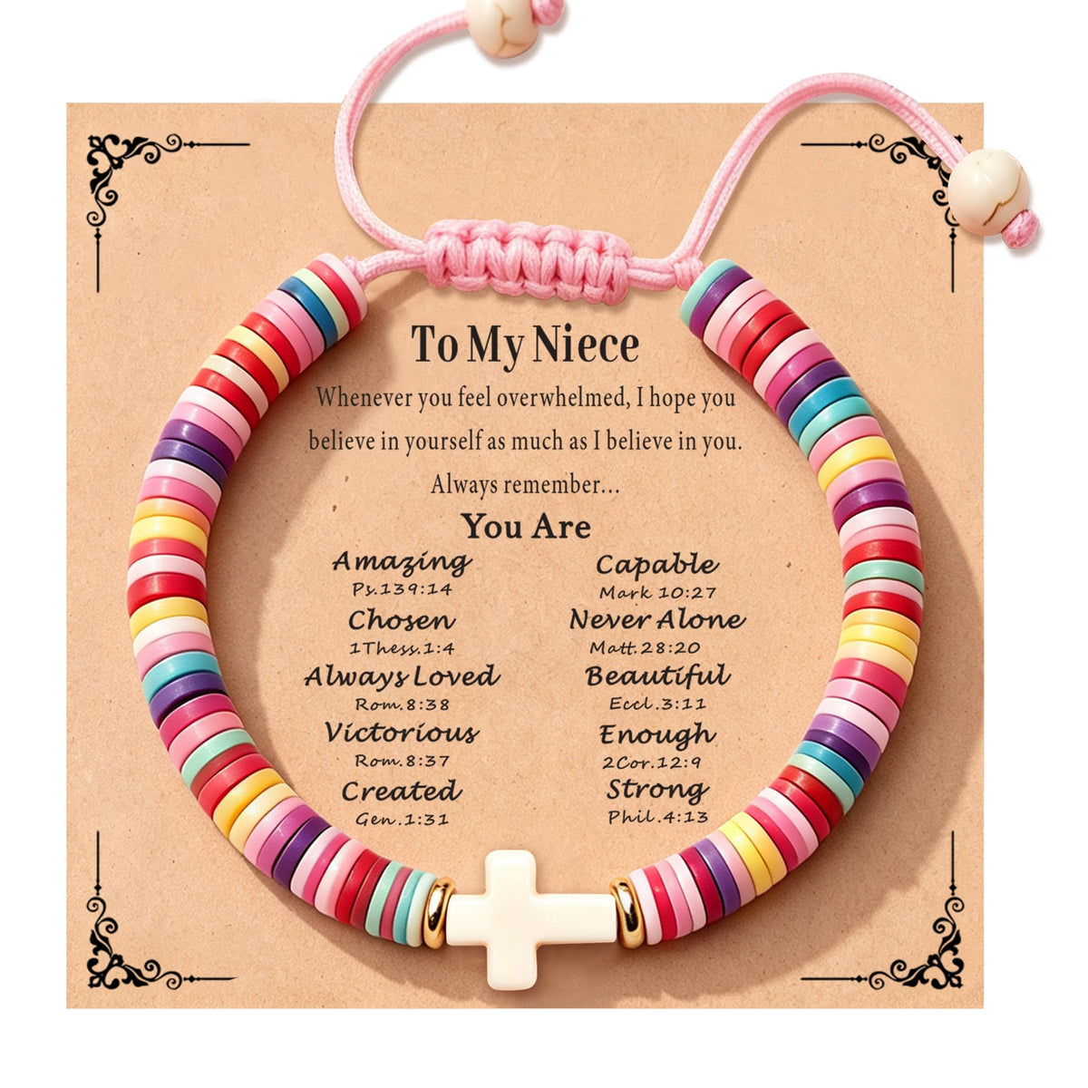 TAGOMEI Cross Bracelet Baptism Gifts for Girl Kids Women Christian Gifts