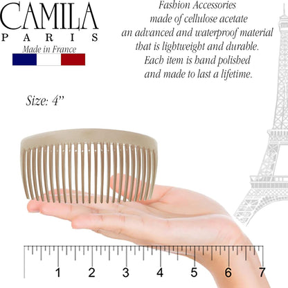 Camila Paris CP2912 Hair Side Comb, 4" Large French Twist Hair Combs Clips