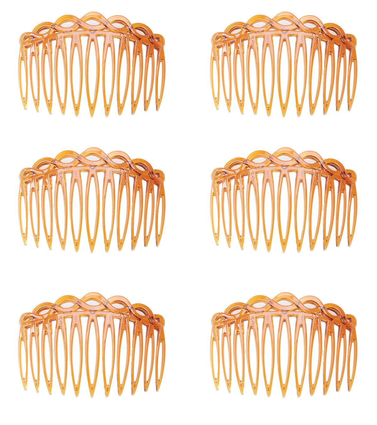 6 Pcs 11 Teeth Hair Side Combs 8.2 x 5.3 cm Tortoise Hairpin (Clear)