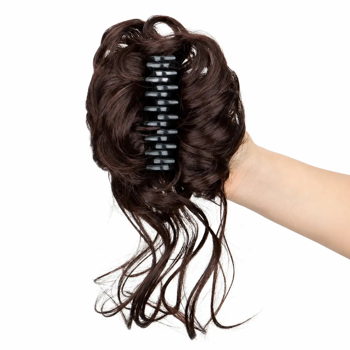 Large Serrated Claw Clip with Built-In Anti-Slip Texture for Secure, Pressure-Free Hold — Lightweight, Hollow-Core Design Ideal for Thick, Curly, Layered, or Wispy Hair; Matte Natural-Fiber Finish, Sweat-Resistant & Comfortable for Daily Wear