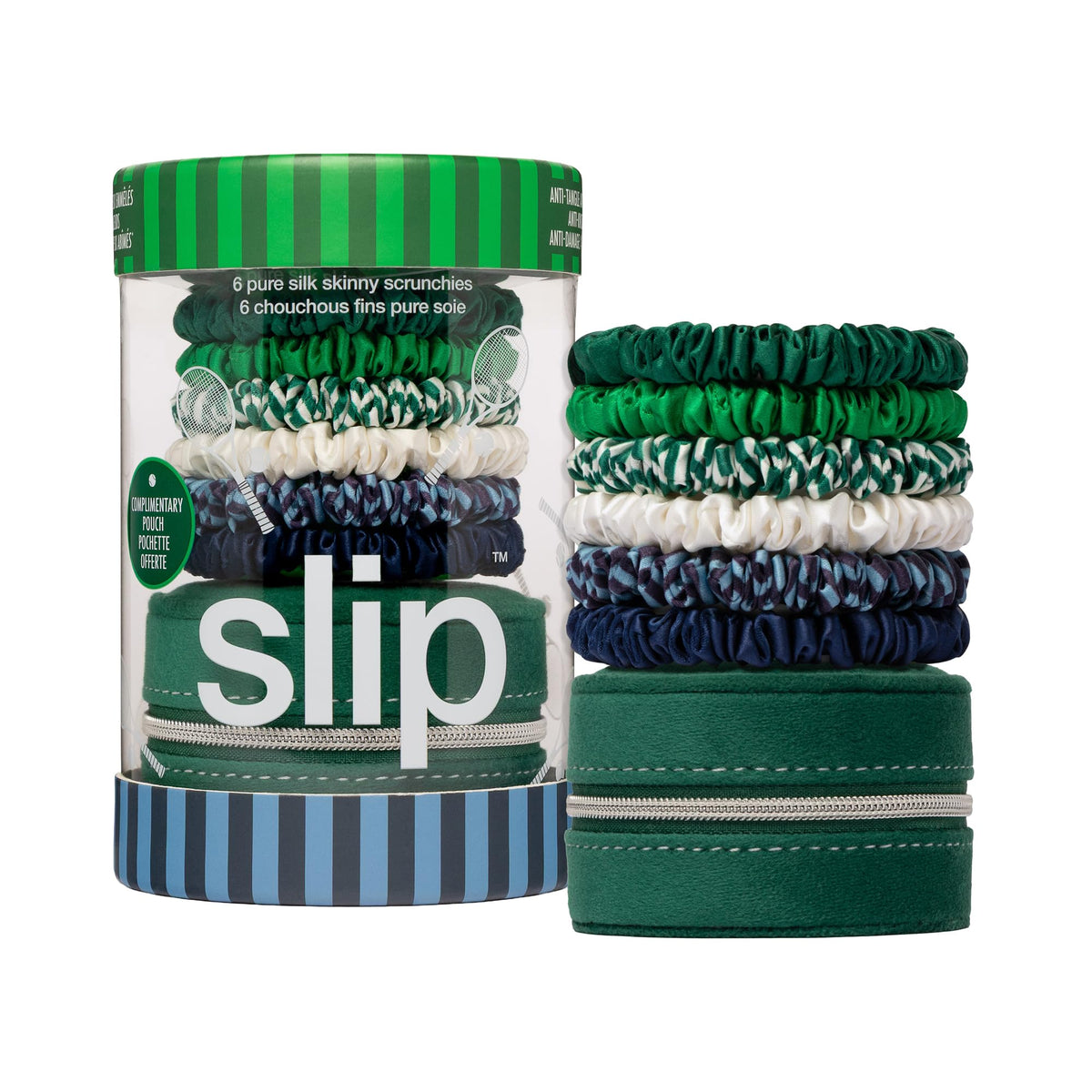 Slip Silk Hair Ties, Blonde Skinny Scrunchies, Set of 4 | Anti-Damage