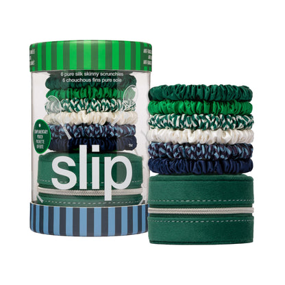 Slip Silk Hair Ties, Blonde Skinny Scrunchies, Set of 4 | Anti-Damage